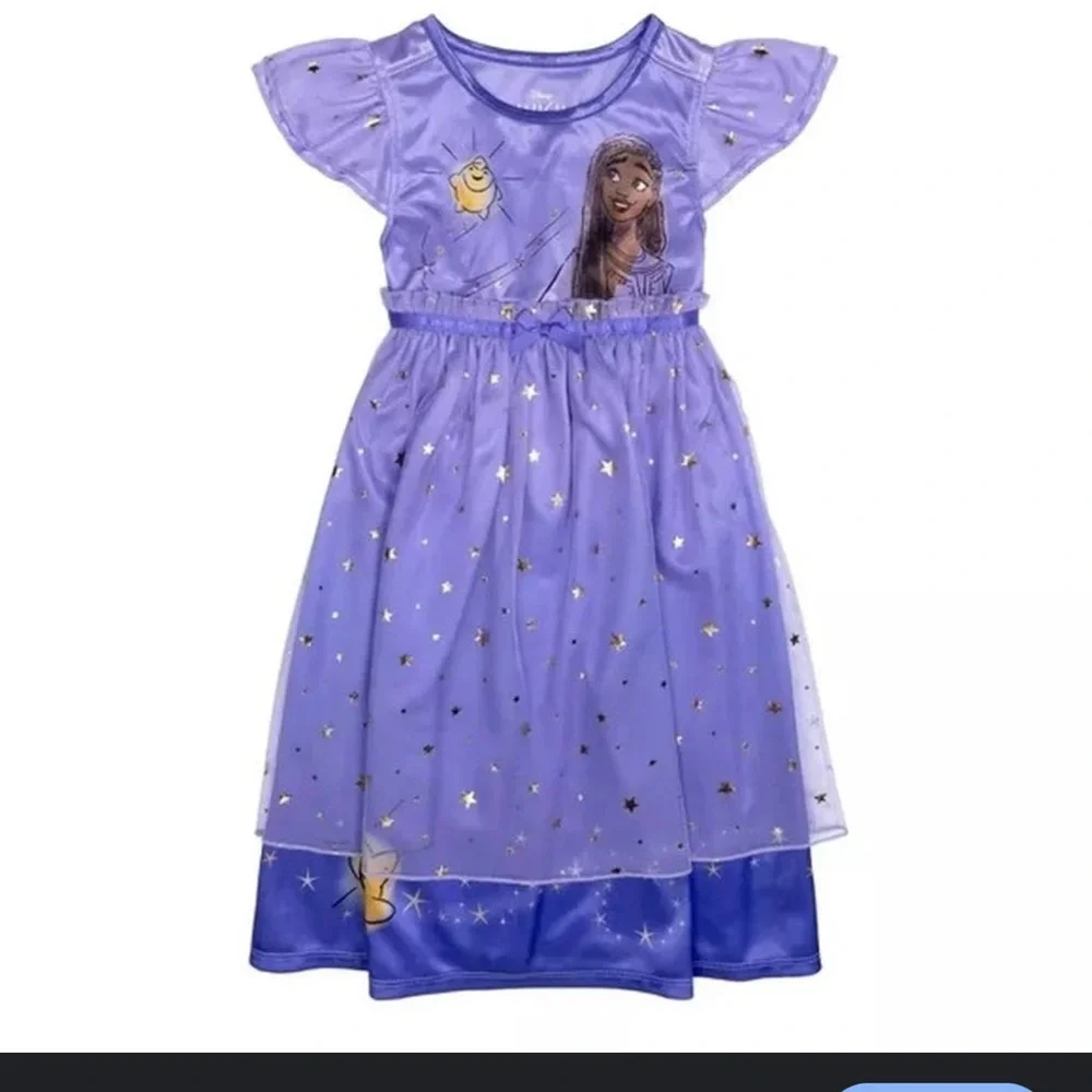 Disney Wish Asha and Wishing Star Girl's‎ Fancy Satiny Tulle Nightgown